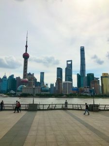 Shanghai de bund, skyline en pearl tower