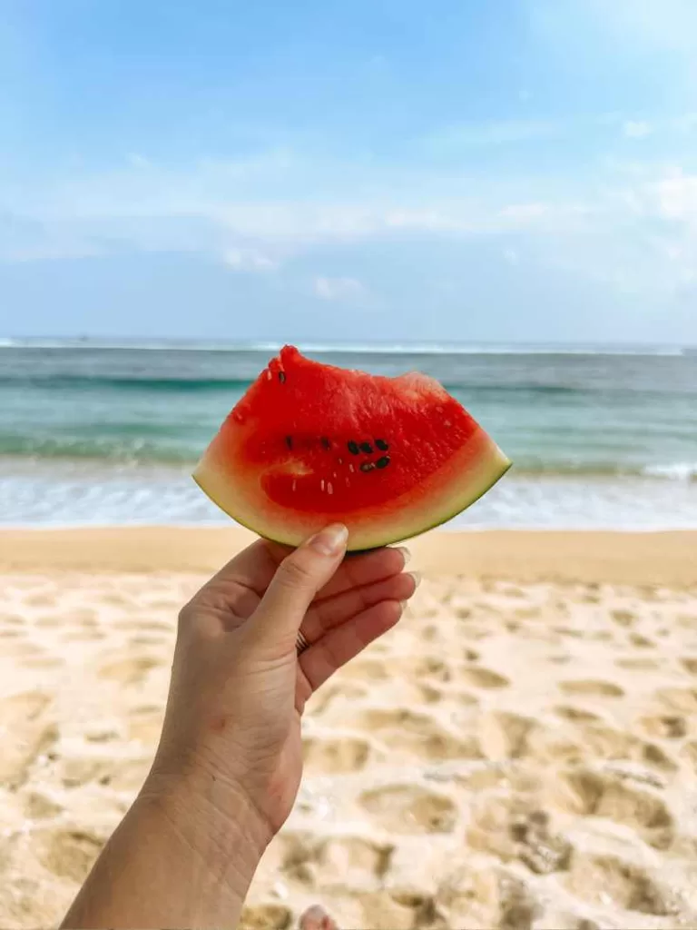 Watermeloen op Tangjun Aan beach