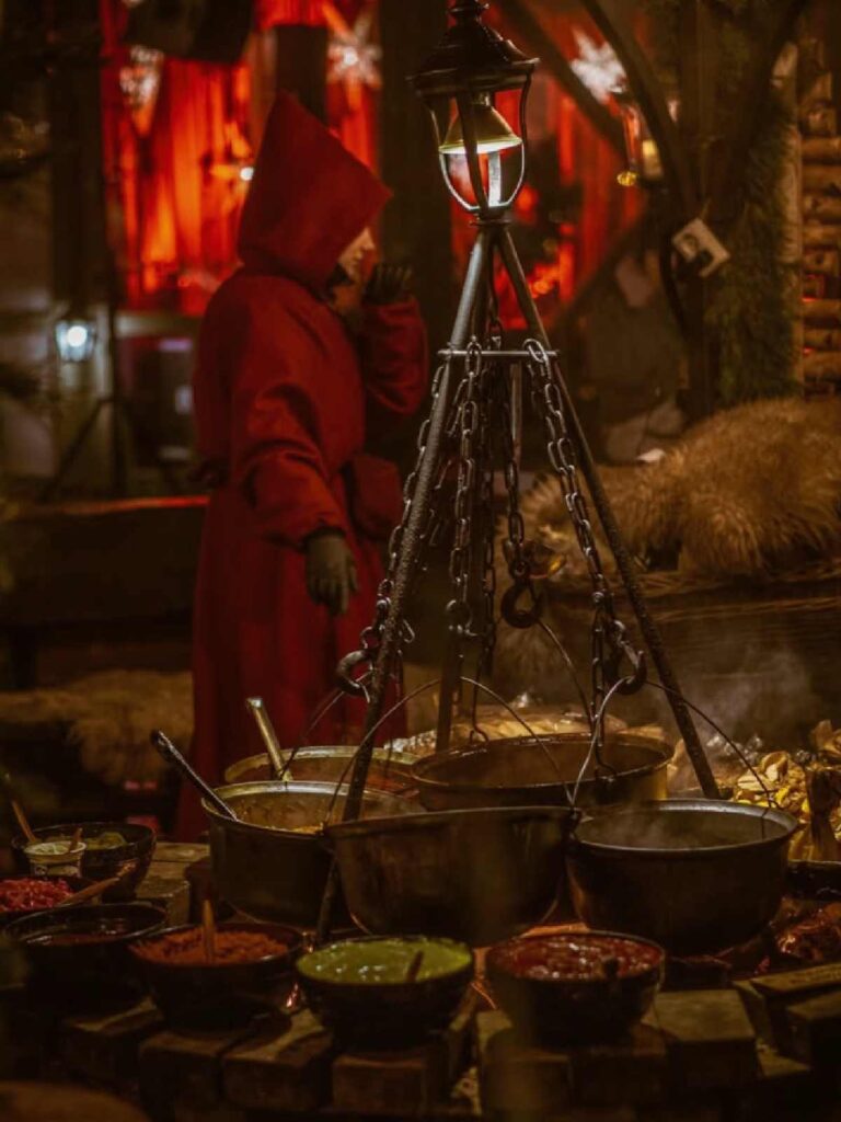 Eten bij de kerstmarkt in Riga